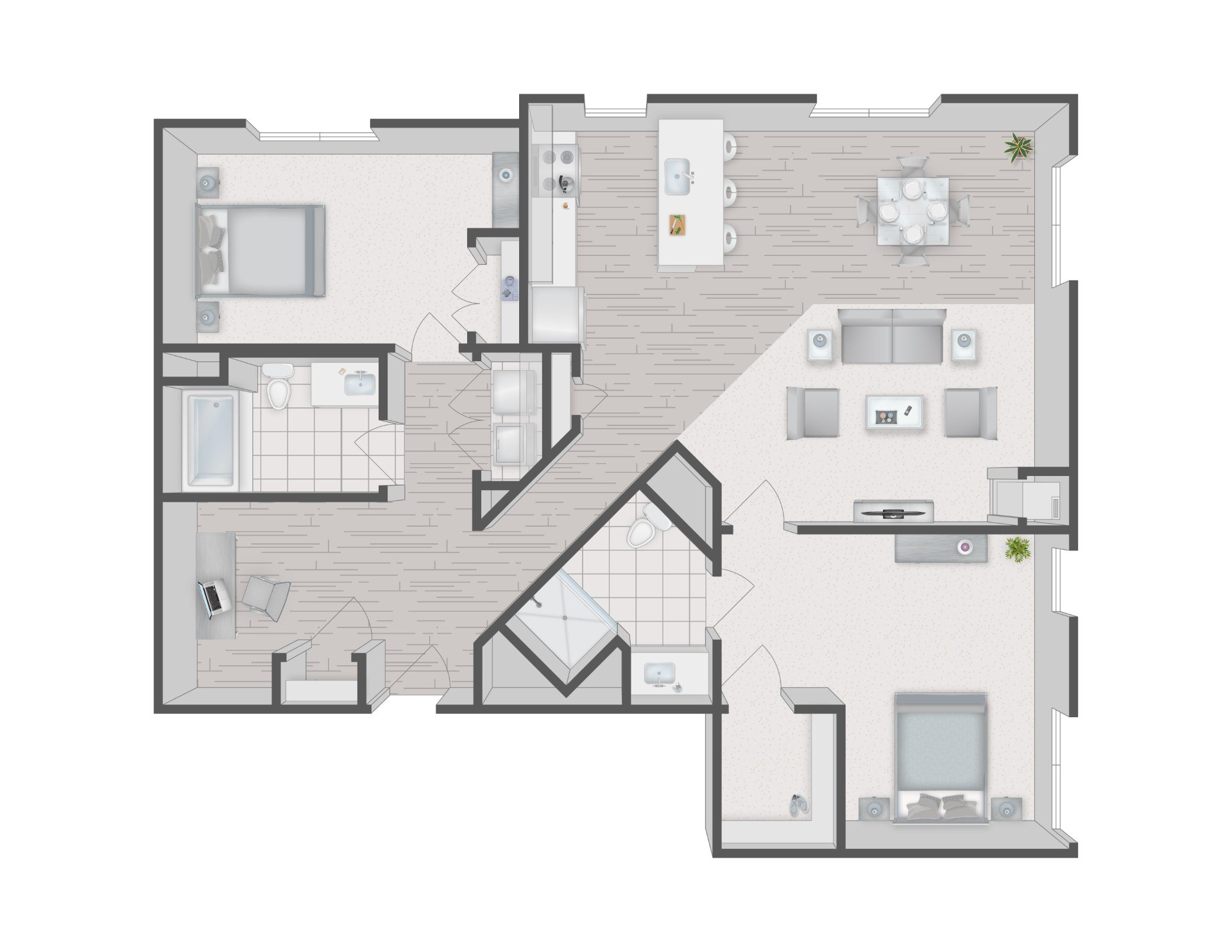 Floorplan for Apartment #10105, 2 bedroom unit at Halstead Plymouth